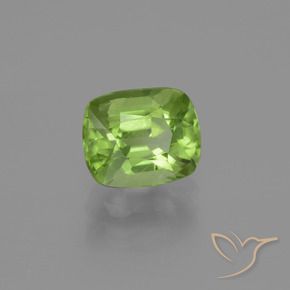 2.02 ct Green Peridot Stone, Natural Peridot in Cushion-Cut Shape for Sale