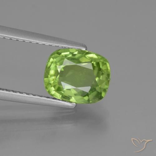 2.25ct Natural Medium Green Peridot, Cushion, VS