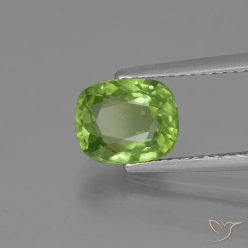 2.25 ct Green Peridot Stone, Natural Peridot in Cushion-Cut Shape for Sale