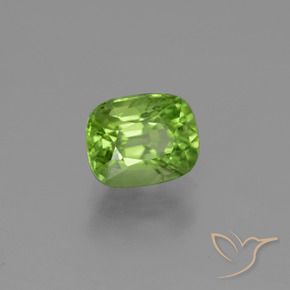 1.98 ct Green Peridot Stone, Natural Peridot in Cushion-Cut Shape for Sale