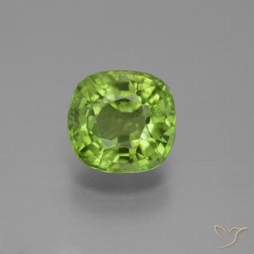 2.59ct Natural Lively Green Peridot, Cushion, VS-SI