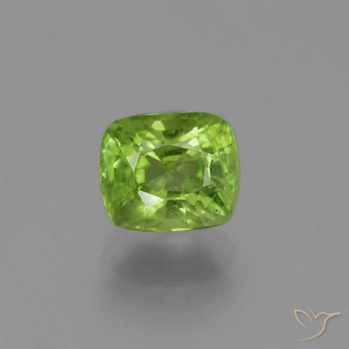 2.33ct Natural Lively Green Peridot, Cushion, VS-SI