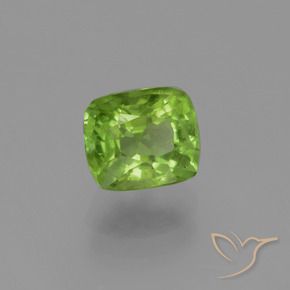 2.33 ct Green Peridot Stone, Natural Peridot in Cushion-Cut Shape for Sale