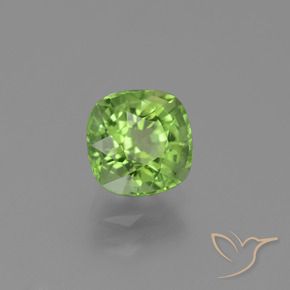 2.17 ct Green Peridot Stone, Natural Peridot in Cushion-Cut Shape for Sale