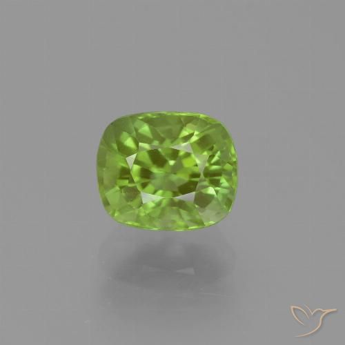2.25ct Natural Yellowish Green Peridot, Cushion, VS
