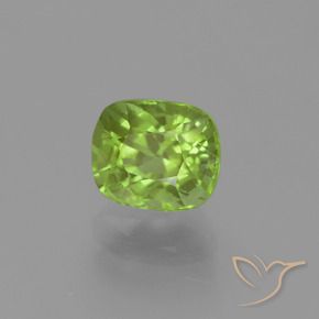 2.25 ct Green Peridot Stone, Natural Peridot in Cushion-Cut Shape for Sale