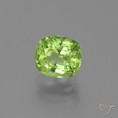 2.13 ct Green Peridot Stone, Natural Peridot in Cushion-Cut Shape for Sale