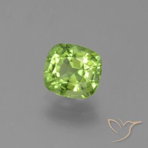 2.01 ct Green Peridot Stone, Natural Peridot in Cushion-Cut Shape for Sale