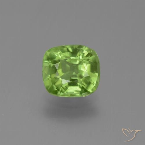 2.03ct Natural Medium Green Peridot, Cushion, VS-SI