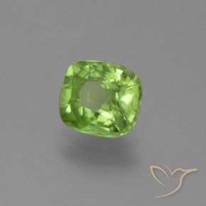 2.03 ct Green Peridot Stone, Natural Peridot in Cushion-Cut Shape for Sale