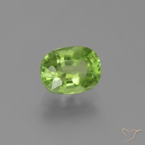 1.98 ct Green Peridot Stone, Natural Peridot in Cushion-Cut Shape for Sale