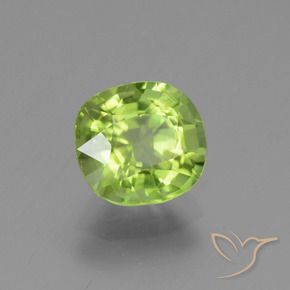 1.95 ct Green Peridot Stone, Natural Peridot in Cushion-Cut Shape for Sale