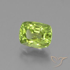 2.04 ct Green Peridot Stone, Natural Peridot in Cushion-Cut Shape for Sale