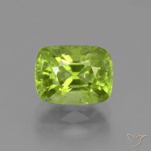 2.52ct Natural Lively Green Peridot, Cushion, VS