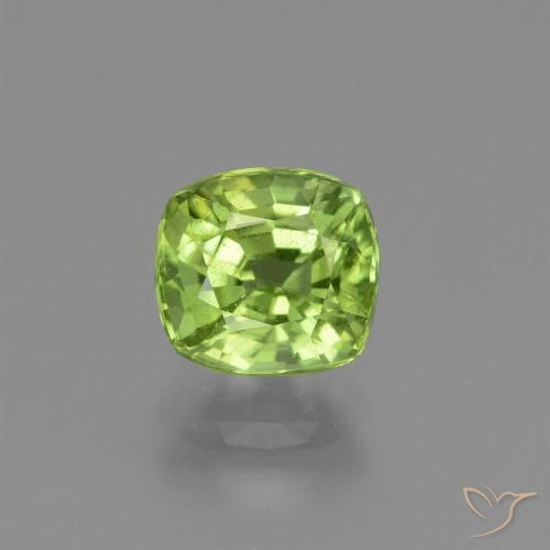 1.79ct Natural Lively Green Peridot, Cushion, VS
