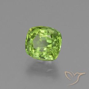 1.79 ct Green Peridot Stone, Natural Peridot in Cushion-Cut Shape for Sale