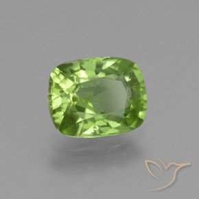 2.08 ct Green Peridot Stone, Natural Peridot in Cushion-Cut Shape for Sale