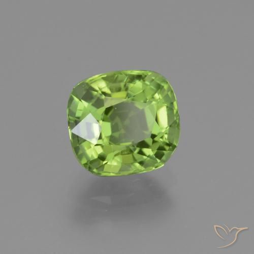 2.06 ct Green Peridot Stone, Natural Peridot in Cushion-Cut Shape for Sale