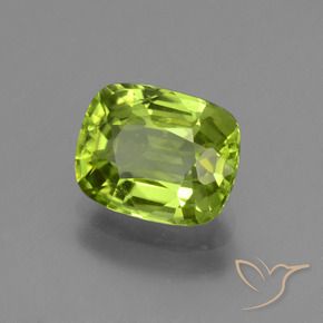 2.50 ct Green Peridot Stone, Natural Peridot in Cushion-Cut Shape for Sale