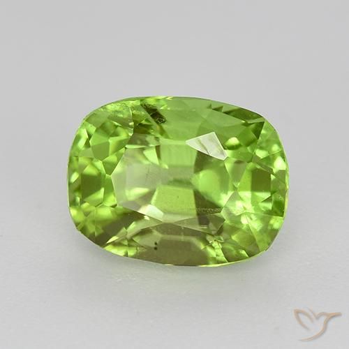 1.99 ct Green Peridot Stone, Natural Peridot in Cushion-Cut Shape for Sale