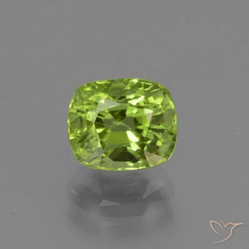 2.09ct Natural Lively Green Peridot, Cushion, VS