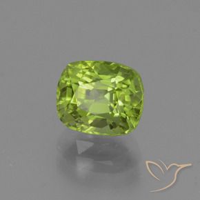 2.09 ct Green Peridot Stone, Natural Peridot in Cushion-Cut Shape for Sale