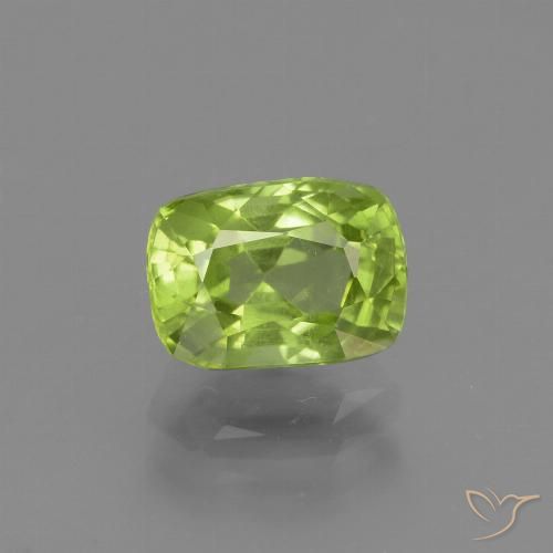 1.96ct Natural Light Lively Green Peridot, Cushion, VS