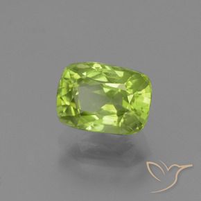 1.96 ct Green Peridot Stone, Natural Peridot in Cushion-Cut Shape for Sale