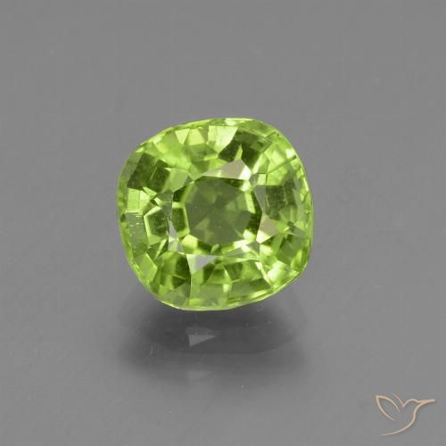 2.06ct Natural Medium-Light Green Peridot, Cushion, VS