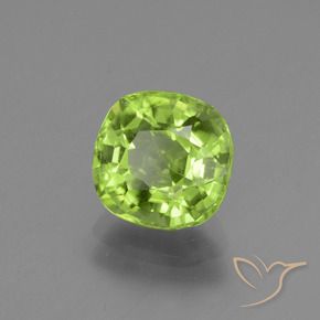 2.06 ct Green Peridot Stone, Natural Peridot in Cushion-Cut Shape for Sale