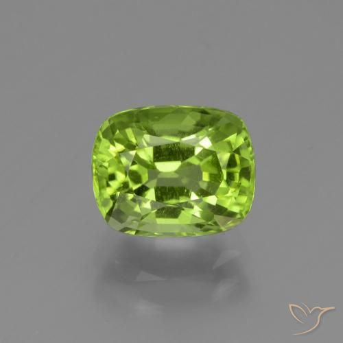 2,19 ct kissenschliff grüner Peridot aus Myanmar, Größe 8,2 x 6,7mm, natürlicher Edelstein, VS Reinheit, 1 Stück kissenschliff Peridot, Mohs-Härte von 6,5 - 7 Geeignet für den täglichen Gebrauch im Schmuck , Photo A