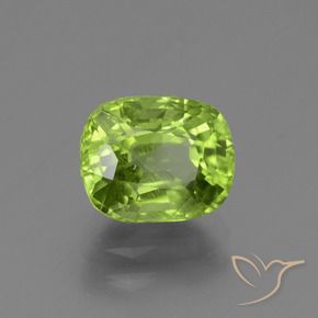 2.37 ct Green Peridot Stone, Natural Peridot in Cushion-Cut Shape for Sale