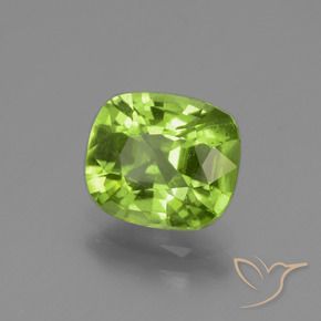 1.98 ct Green Peridot Stone, Natural Peridot in Cushion-Cut Shape for Sale