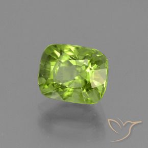 2.13 ct Green Peridot Stone, Natural Peridot in Cushion-Cut Shape for Sale