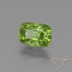 2.36 ct Green Peridot Stone, Natural Peridot in Cushion-Cut Shape for Sale