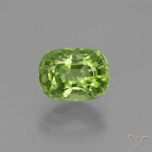 2.32ct Natural Medium Green Peridot, Cushion, VS