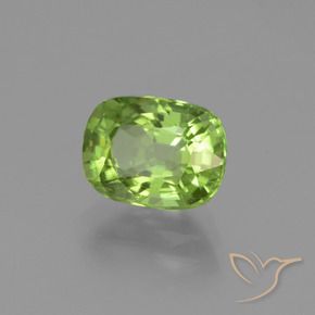 2.32 ct Green Peridot Stone, Natural Peridot in Cushion-Cut Shape for Sale