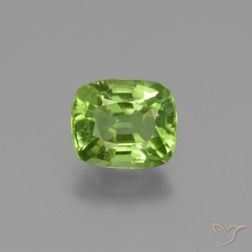 2.16ct Natural Medium Green Peridot, Cushion, VS