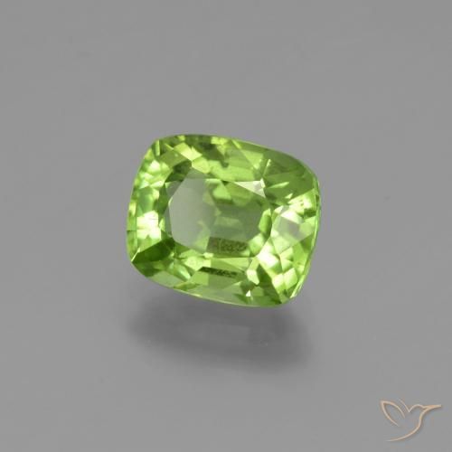 2.16 ct Green Peridot Stone, Natural Peridot in Cushion-Cut Shape for Sale