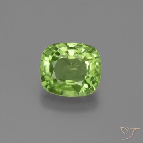2.21ct Natural Lively Green Peridot, Cushion, VS