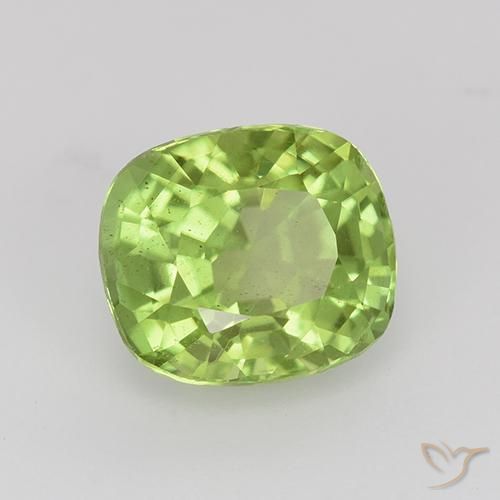 2.24 ct Green Peridot Stone, Natural Peridot in Cushion-Cut Shape for Sale