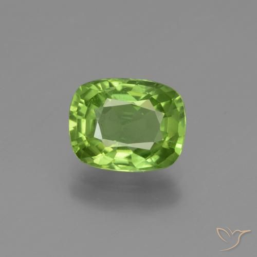 2.25ct Natural Lively Green Peridot, Cushion, VS