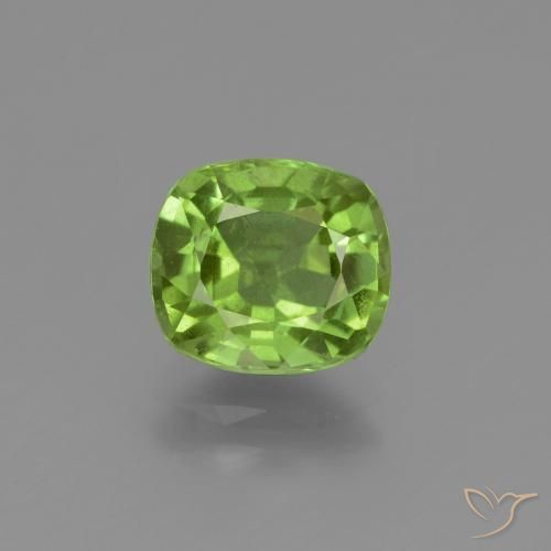 2.29ct Natural Medium Green Peridot, Cushion, VS