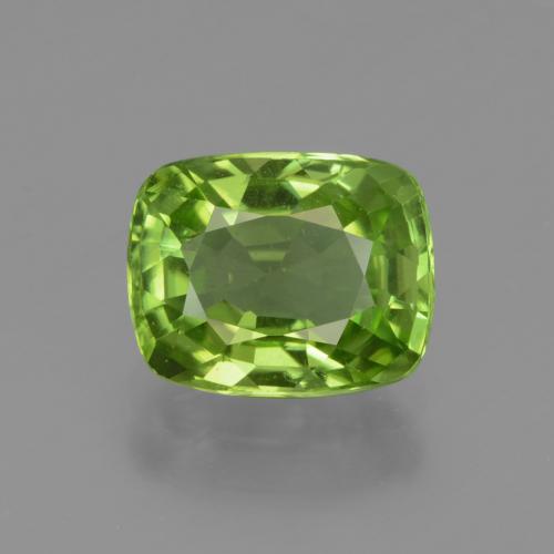 8,7 x 6,9mm Peridoto verde taglio cuscino dal Myanmar, peso di 2,27 ct, pietra preziosa naturale non trattati in purezza VVS-VS, 1 pezzo Peridoto Taglio a cuscino - Colore: Verde acceso, durezza Mohs di 6,5 - 7 adatto per gioielli da indossare ogni giorno , Photo A