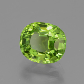 2.28 ct Green Peridot Stone, Natural Peridot in Oval Facet Shape for Sale