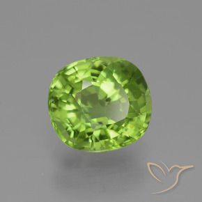 2.28 ct Green Peridot Stone, Natural Peridot in Oval Facet Shape for Sale