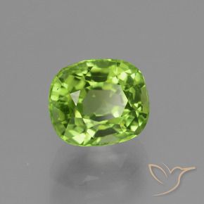 2.30 ct Green Peridot Stone, Natural Peridot in Cushion-Cut Shape for Sale