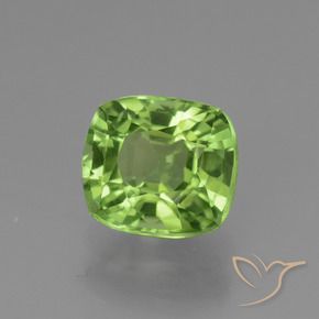 2.05 ct Green Peridot Stone, Natural Peridot in Cushion-Cut Shape for Sale