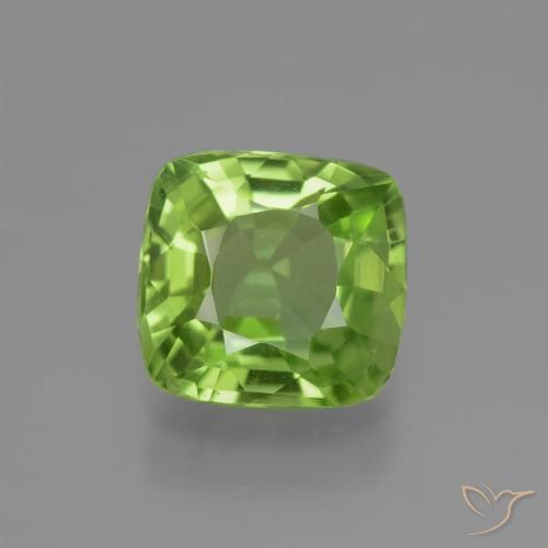 2.12ct Natural Lively Green Peridot, Cushion, VS