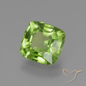 2.12 ct Green Peridot Stone, Natural Peridot in Cushion-Cut Shape for Sale